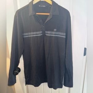 Travis mathew size medium men’s long sleeve black polo